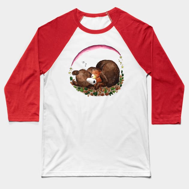 Cosy Dreams Baseball T-Shirt by Vicky Kuhn Illustration